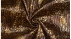 Атлас-стрейч Коричнево-золотой