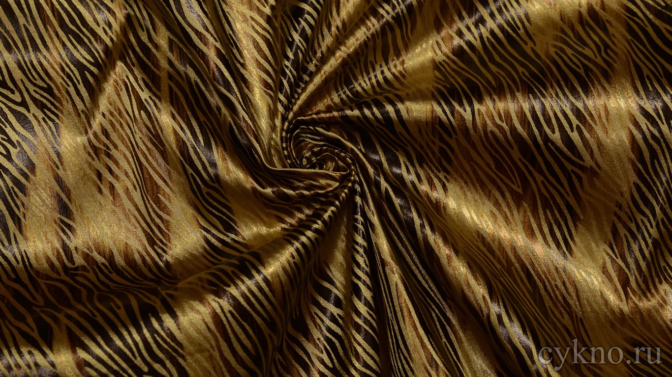 Атлас-стрейч "Языки золотого пламени"