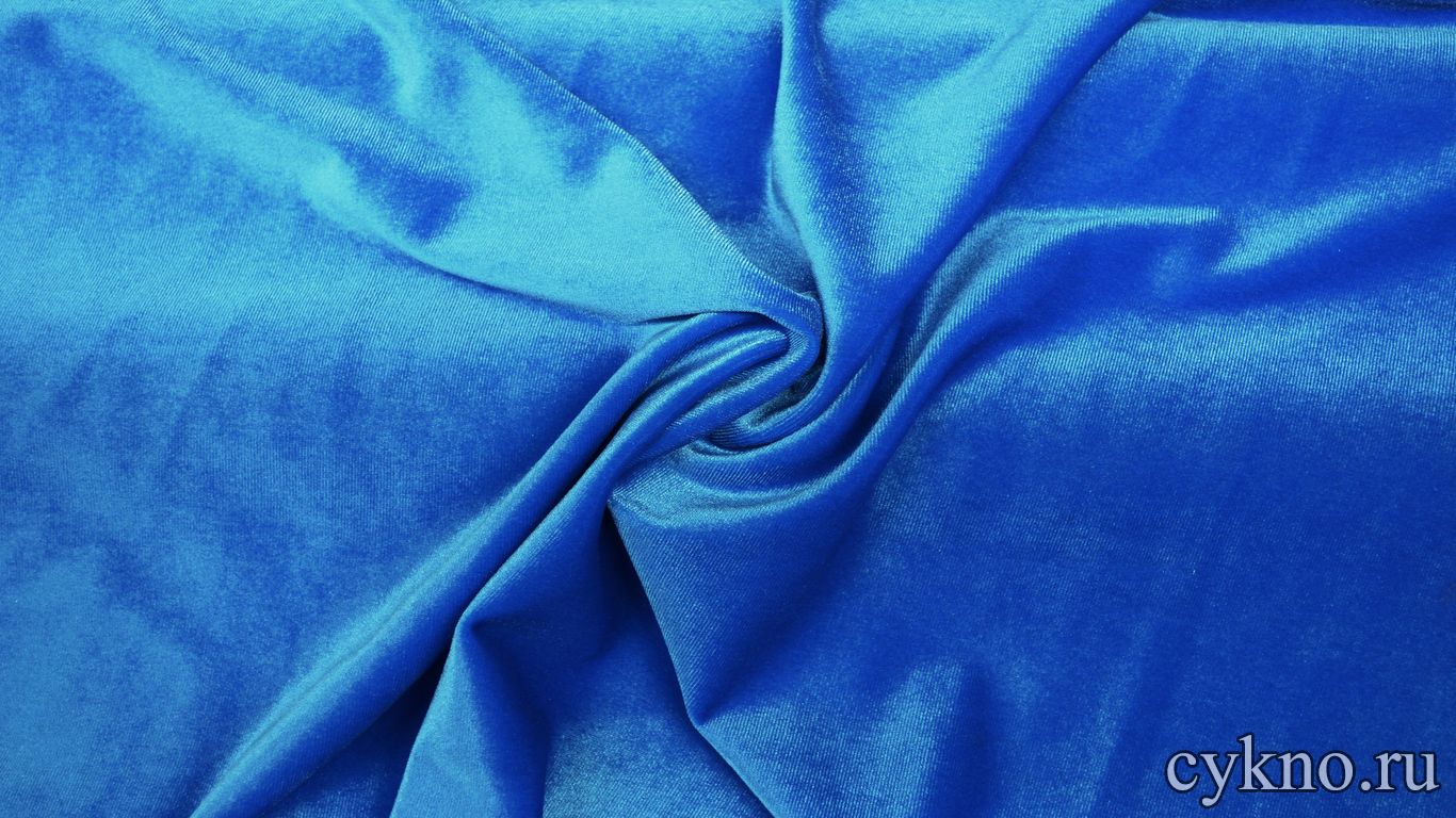 Бархат однотонный синий