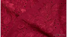 Ткань Гипюр глубокий красный