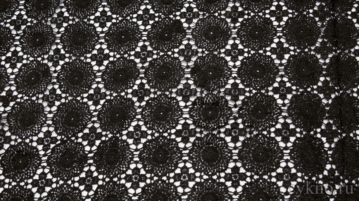 Ткань Гипюр черный