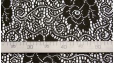 Ткань Гипюр "Черная роза с узором"