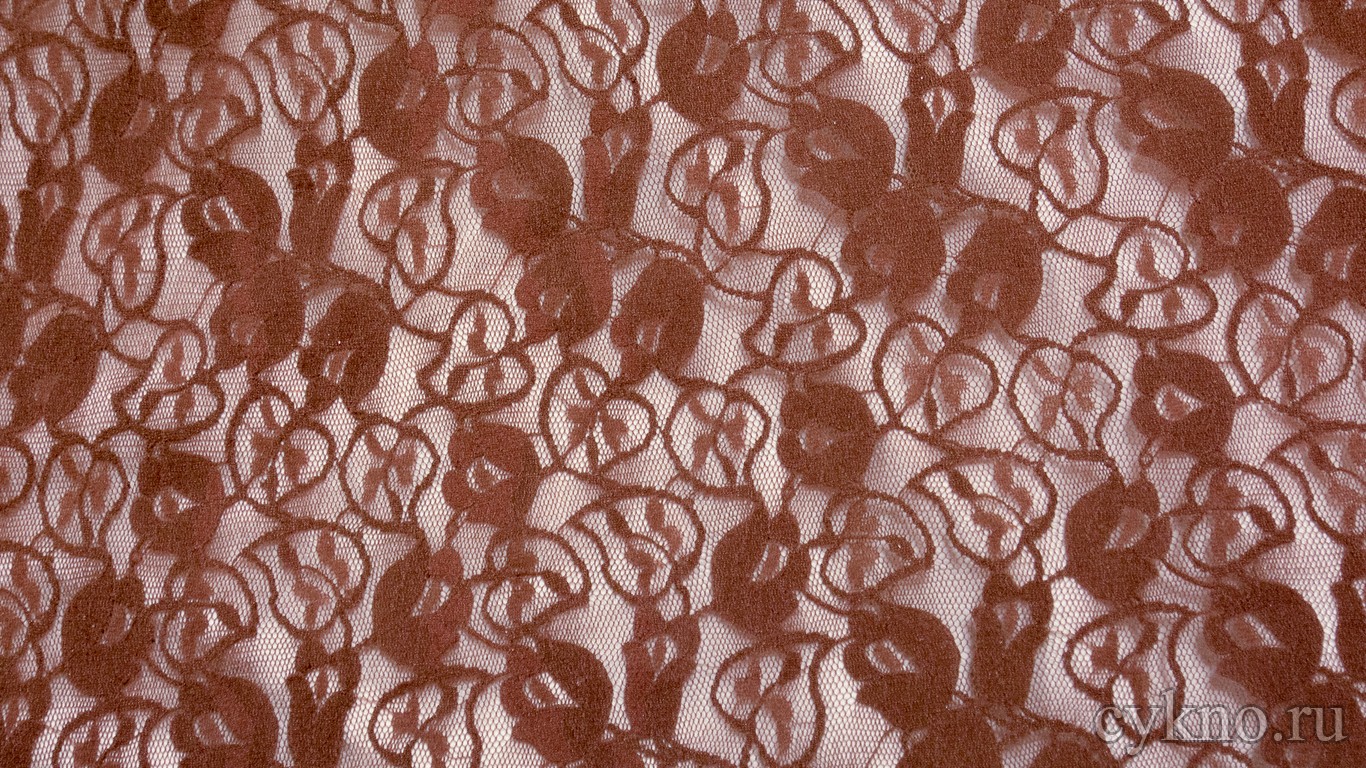 Ткань Гипюр розово-коричневый