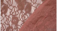 Ткань Гипюр розово-коричневый