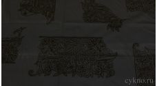 Ткань Джинс "Графит с вышивкой"