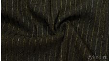 Ткань Костюмная Коричнево-зеленая с полоской-люрекс