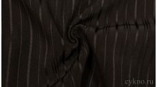 Ткань Костюмная "Коричневая в полоску"