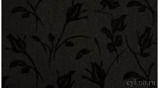 Ткань Костюмная "Черные лилии на сером"