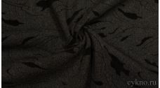 Ткань Костюмная "Черный узор на сером"