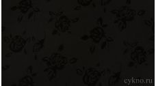 Ткань Костюмная "Черные розы на сером"
