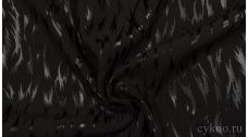 Ткань Костюмная "Аппликация серебро на черном"