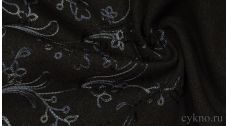 Ткань Костюмная "Синие нити на черном"