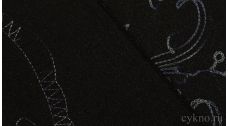 Ткань Костюмная "Синие нити на черном"