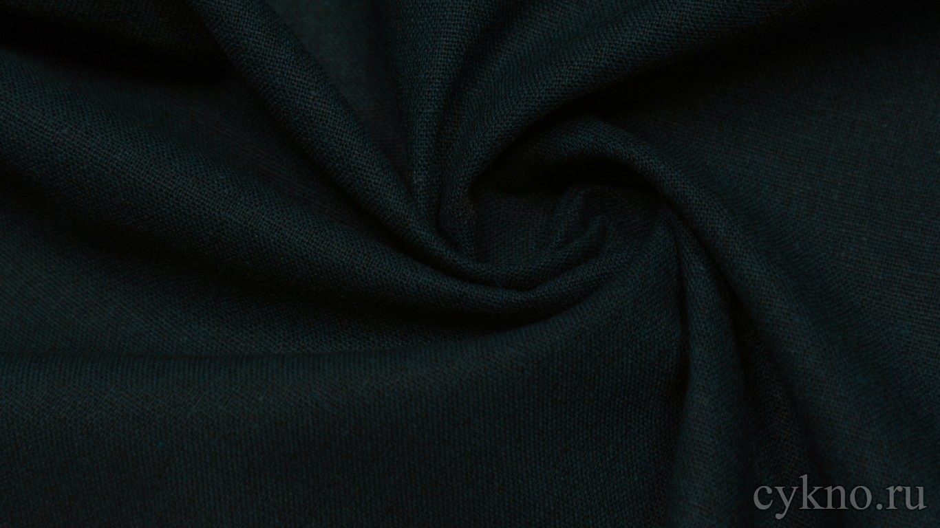 Ткань Лен "Очень тёмный зеленовато-синий"