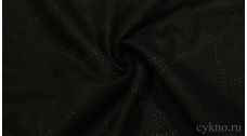 Ткань Лен черный с прошитой нитью