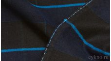 Ткань Пальтовая полоска сине-черная