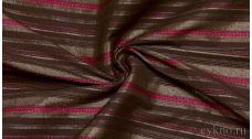 Ткань Рубашечная в полосы "Фуксия на буром"