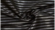 Ткань Рубашечная "Двойная серебряная полоса на черном"