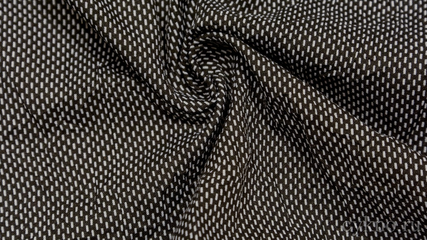 Вискоза Рубашечная "Белые фигуры на черном"