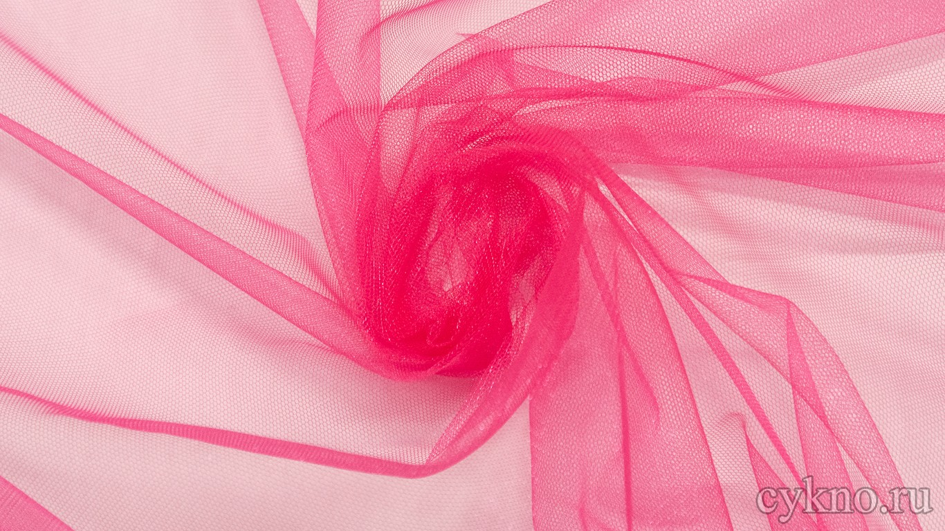 Ткань Фатин Средней Жесткости ярко-розового цвета