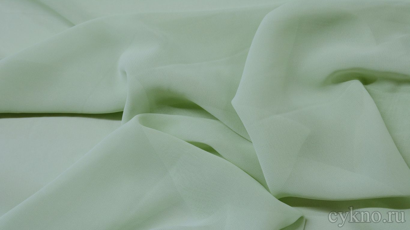Шифон тонкий бледно зеленый
