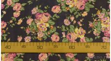 Шифон Набивной "Желтые и розовые розы"