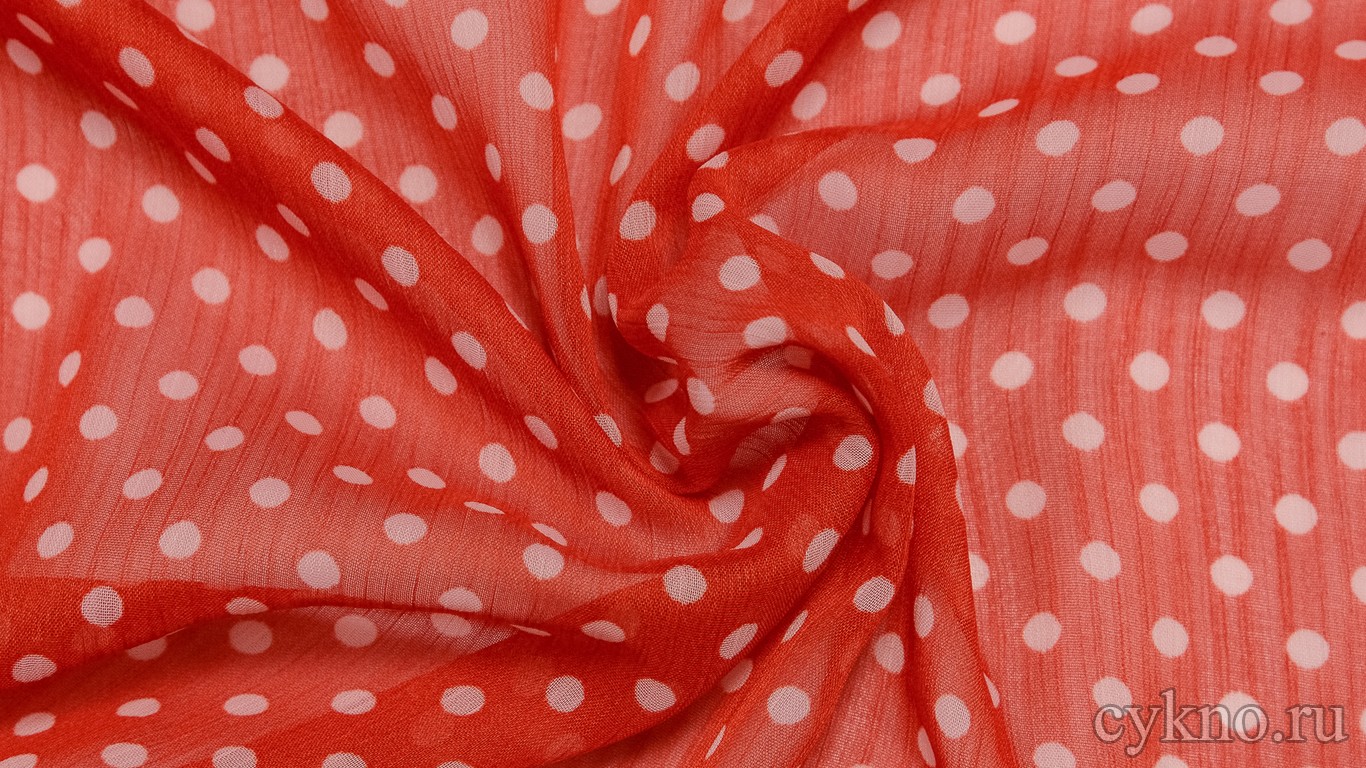 Шифон Набивной Красный