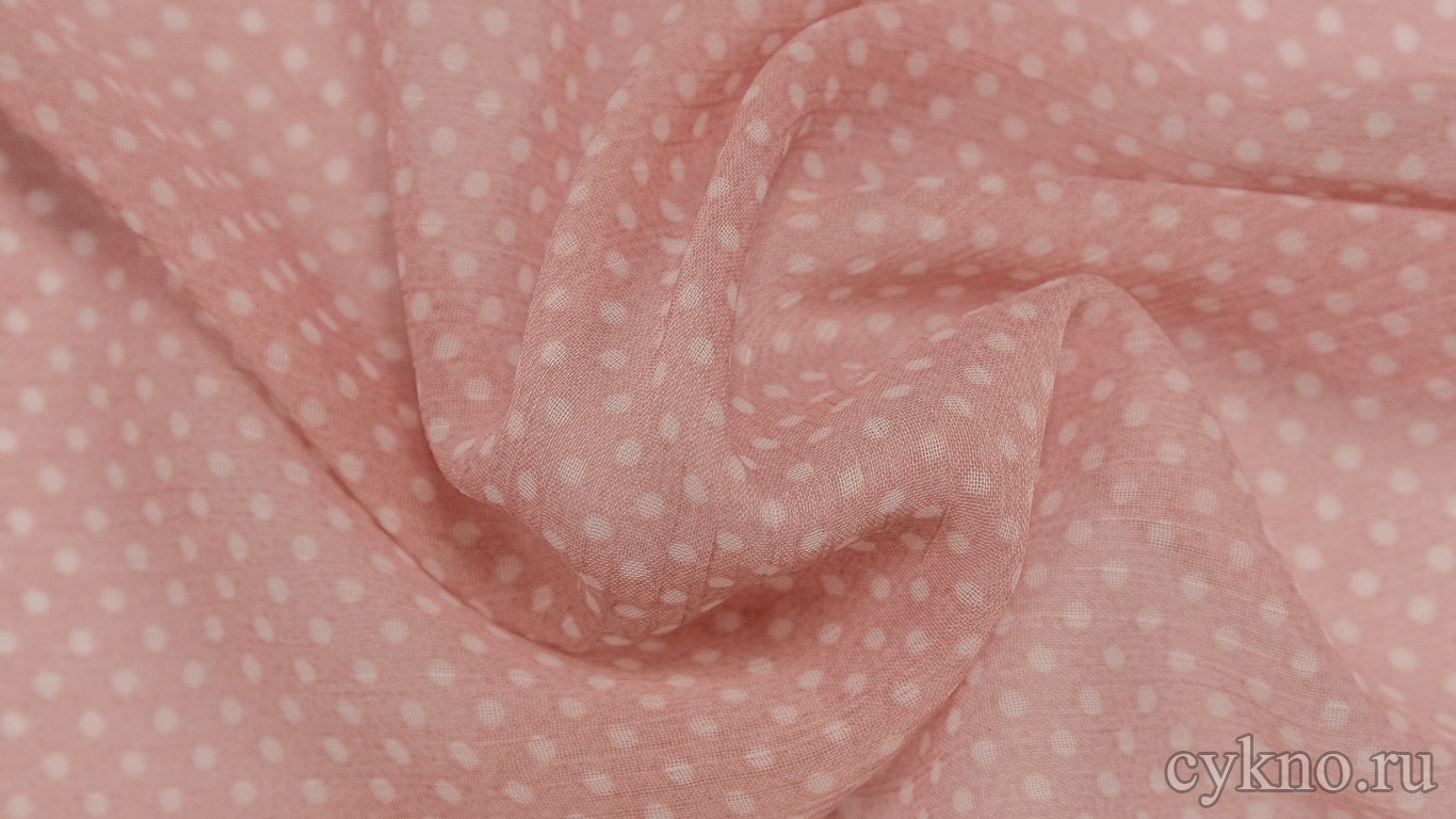 Шифон Набивной Бледно-розовый