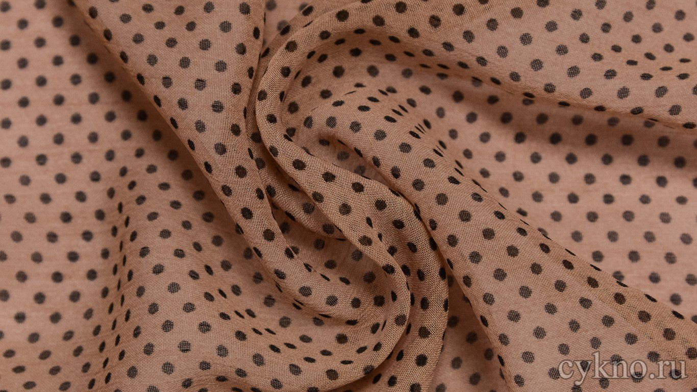 Шифон Набивной Светло-коралловый