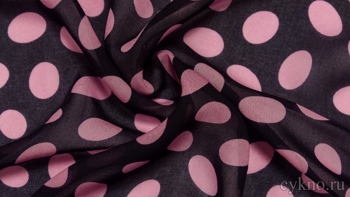 Шифон Набивной Розово-синий