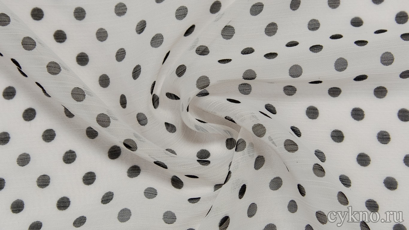Шифон Набивной Черно-белый