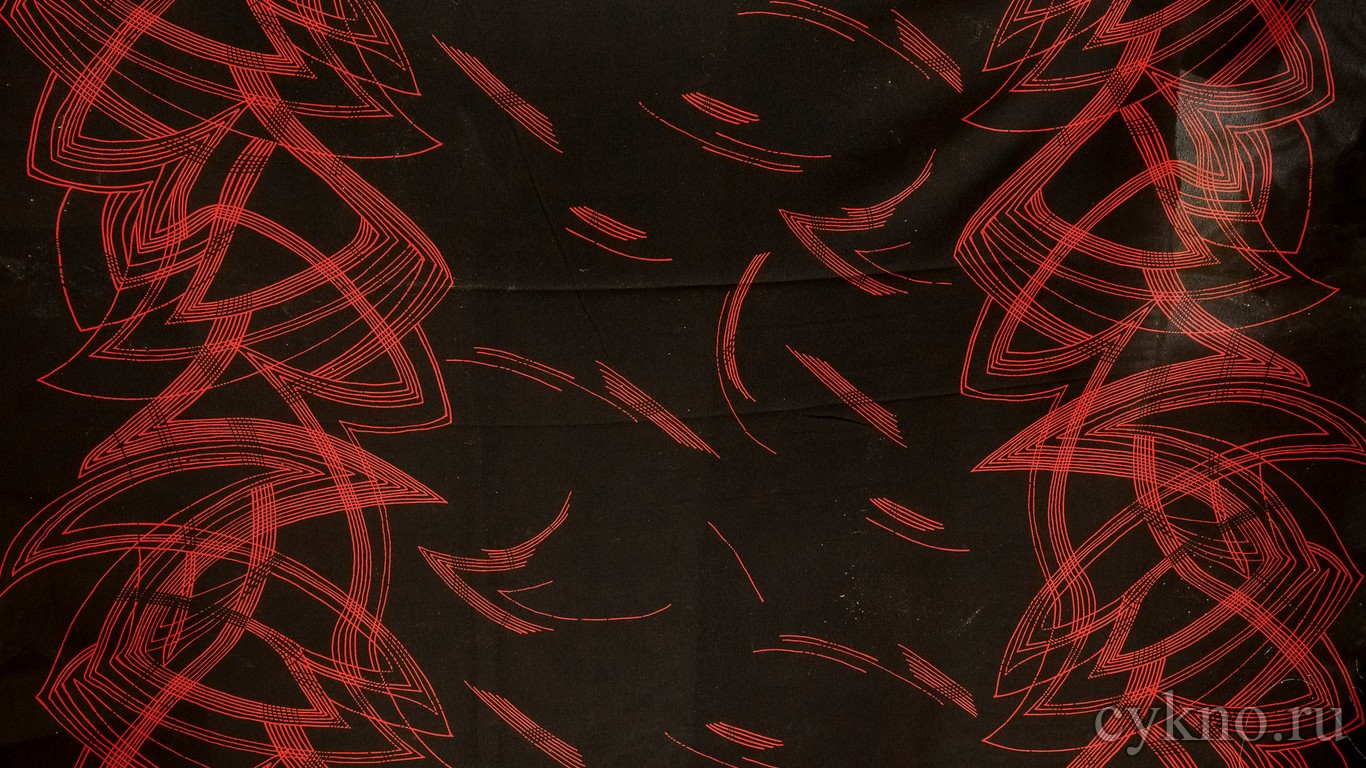 Креп шифон набивной "Буйство красных красок"