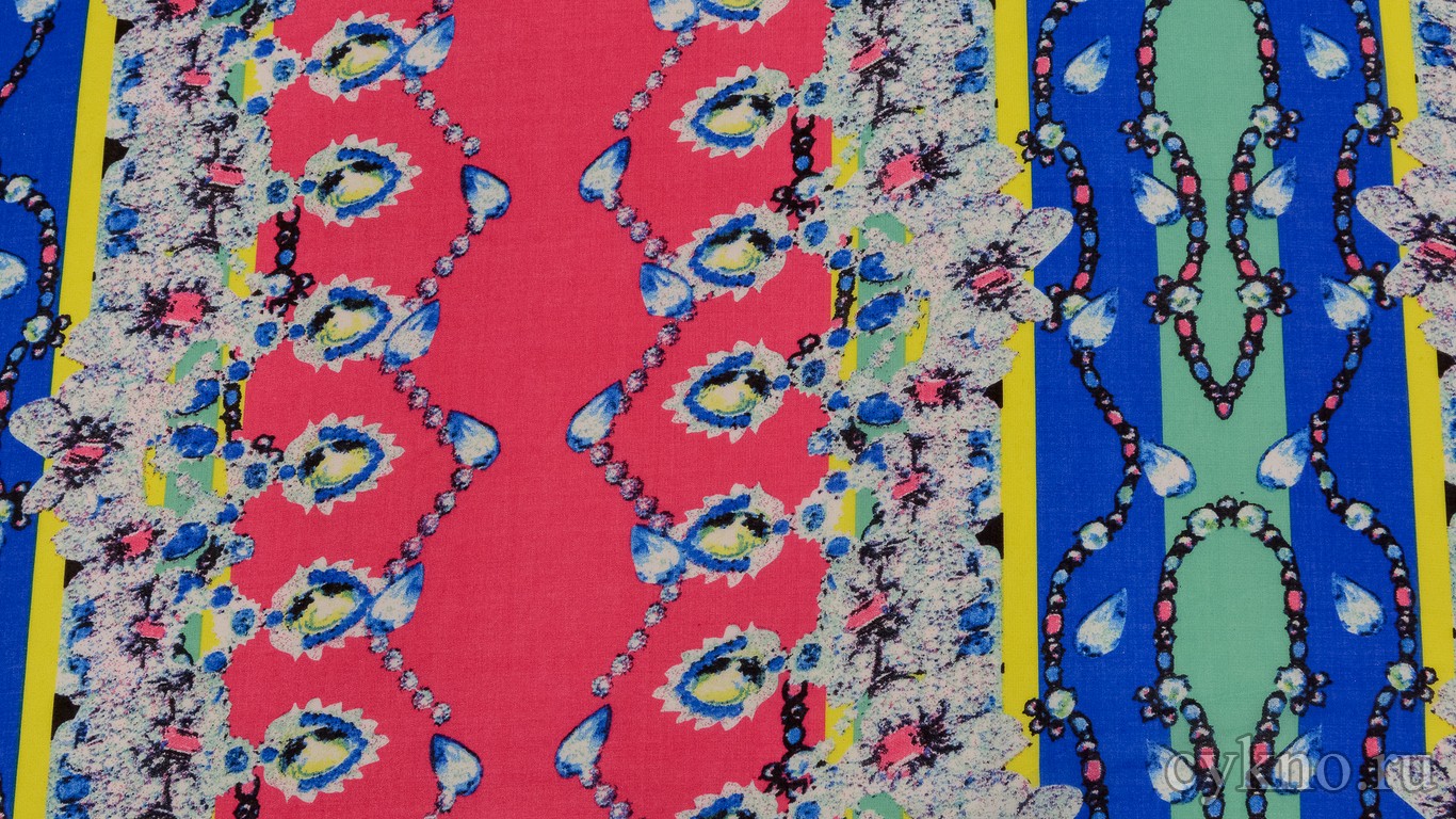 Шифон Набивной Ярко-розовый