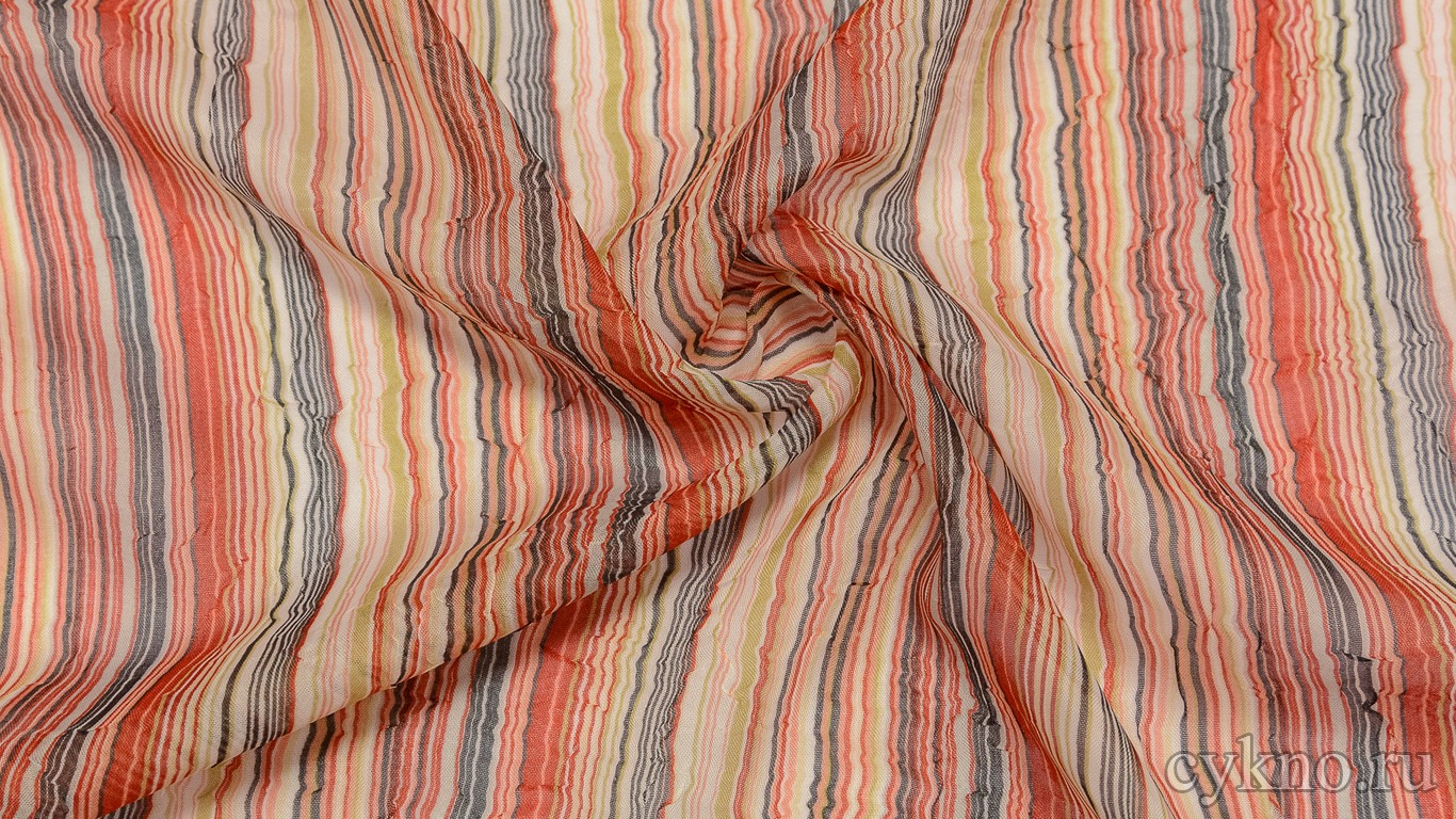 Шифон Набивной "Разноцветные полосы"