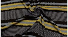 Ткань Трикотаж принтованный с желтыми полосами