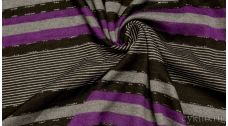 Ткань Трикотаж принтованный с фиолетовыми полосами