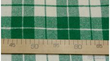 Ткань Пальтовая клетка бело-зеленая