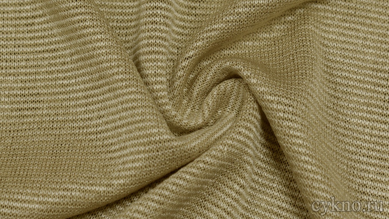 Ткань Трикотаж вязаный в бежевом цвете "Каннето"