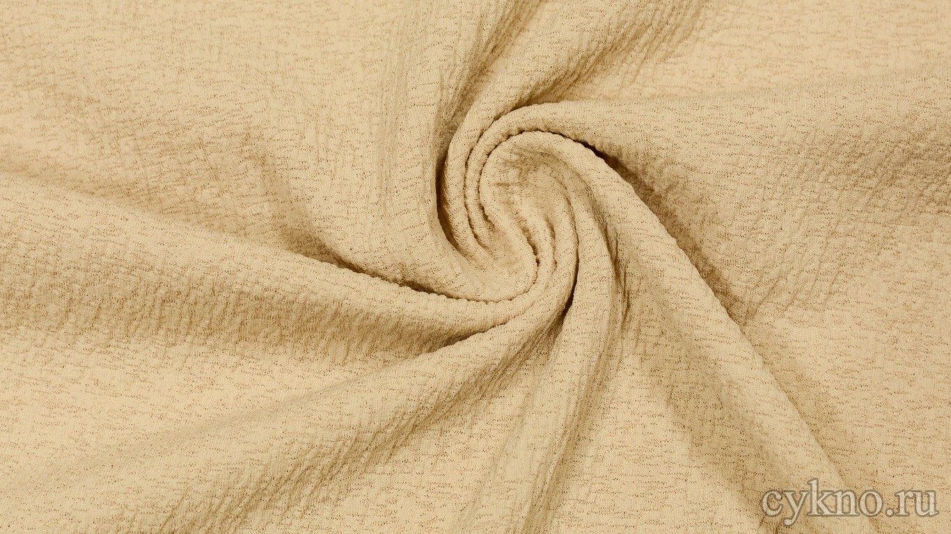 Трикотаж креп светло-пшеничного оттенка
