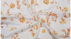 Ткань Трикотаж "Рыжие Цветы"