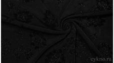 Ткань Трикотаж "Розы на черном"