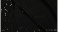 Ткань Трикотаж черный с блестящим вышитым рисунком