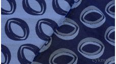 Ткань Жаккард "Синие колечки на голубом"