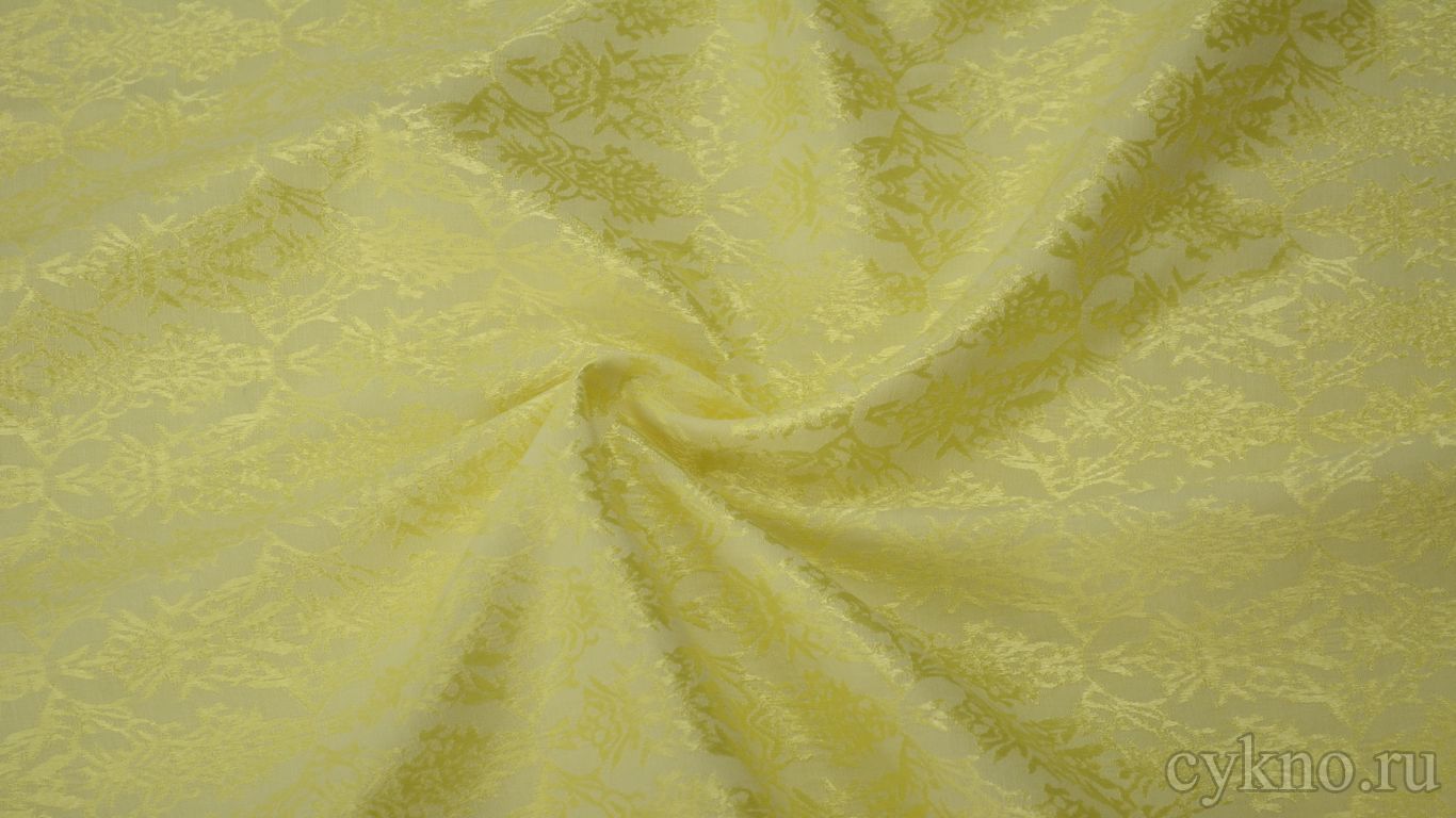 Жаккард хлопковый лимонный