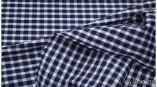 Хлопок рубашечный клетка темно-синяя