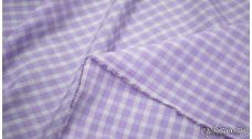 Хлопок рубашечный клетка бледно-сиреневая